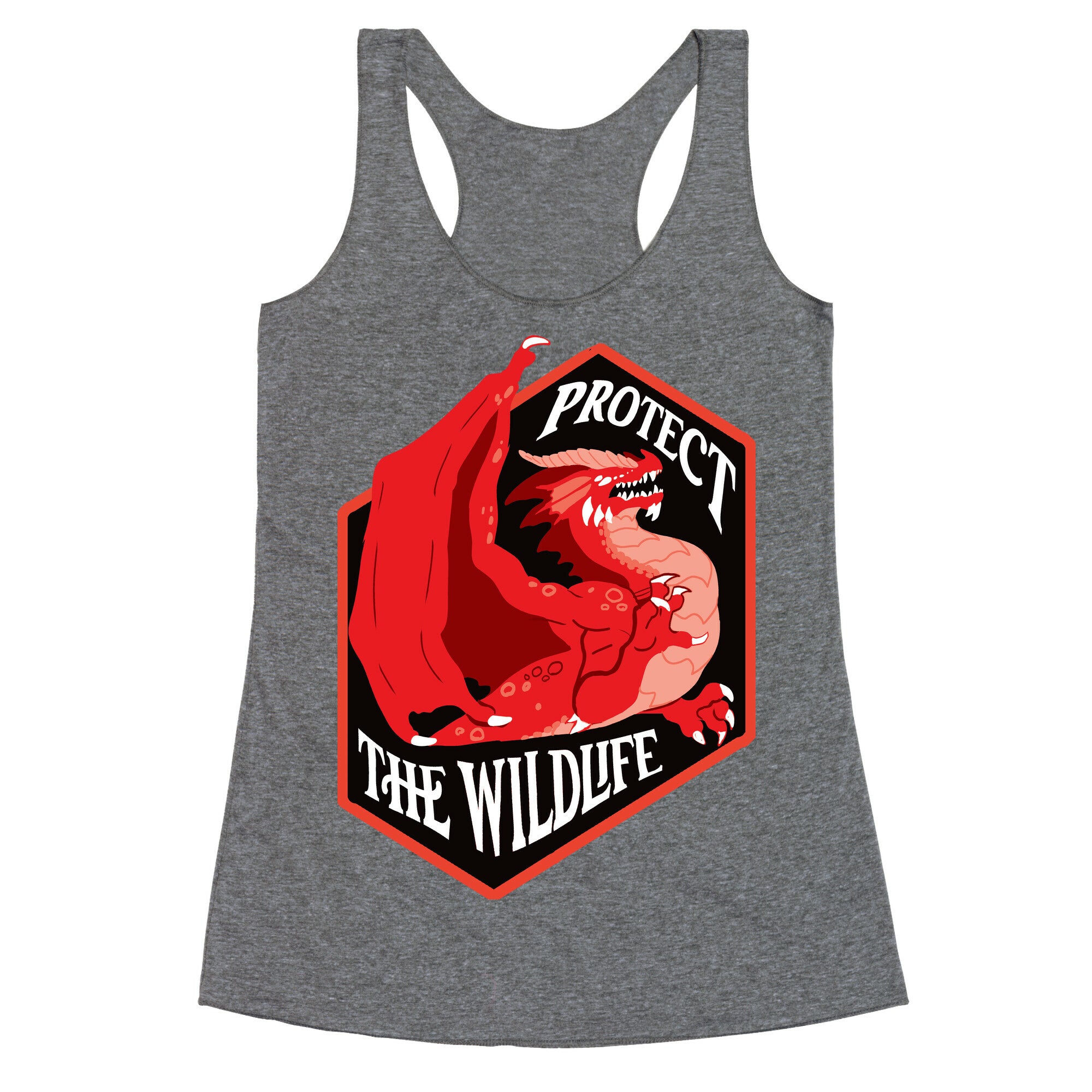 Protect The Wildlife Red Dragon Racerback Tank